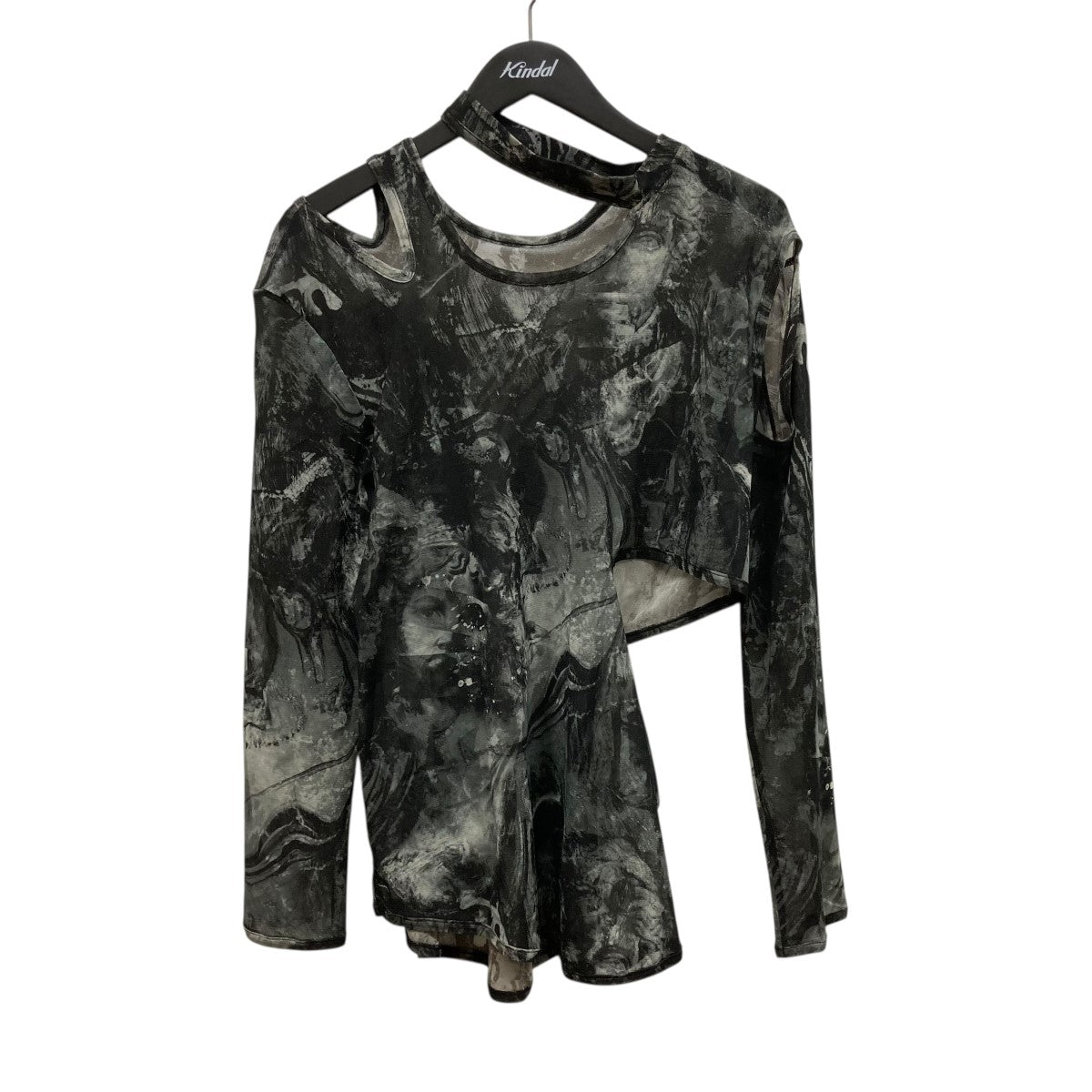 LIMI feu 25SSTULLE SLIT COLLAGE LONG T-SHIRT総柄シースルーカットソーLP-T27-940 古着・中古-1枚目のアイテム画像
