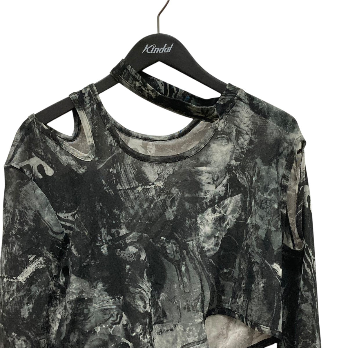 LIMI feu 25SSTULLE SLIT COLLAGE LONG T-SHIRT総柄シースルーカットソーLP-T27-940 古着・中古-3枚目のアイテム画像