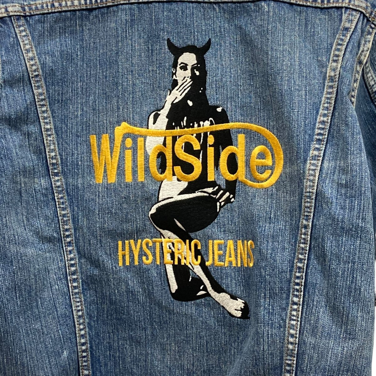 WILDSIDE YOHJI YAMAMOTO×Hysteric Glamour SPEAK NO EVIL DENIM JACKETバック刺しゅうデニムジャケットSP-Y10-040 古着・中古-5枚目のアイテム画像