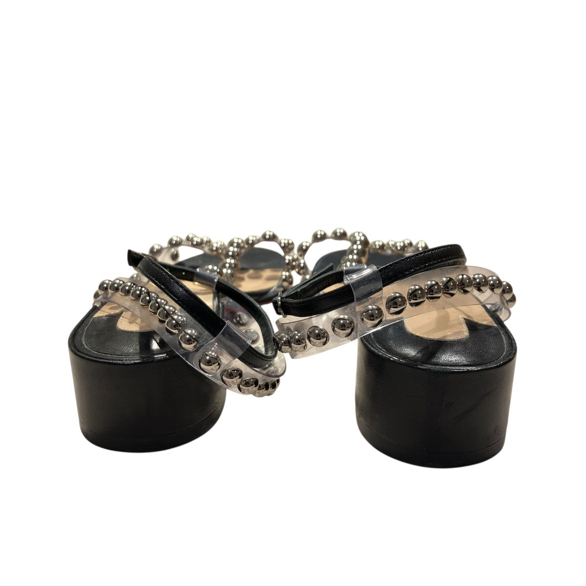 Christian Louboutin スタッズサンダル ブラック クリスチャン・ルブタン Christian louboutin クロス スタッズサンダル