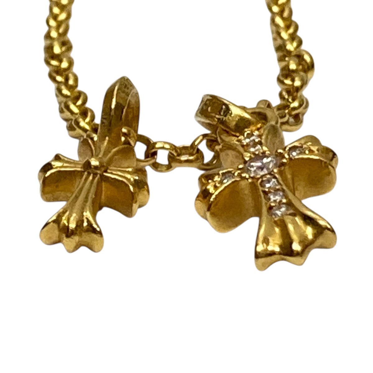 CHROME HEARTS ロールチェーンパヴェダイヤモンドCHクロスベビーファットチャームネックレス 古着・中古-4枚目のアイテム画像