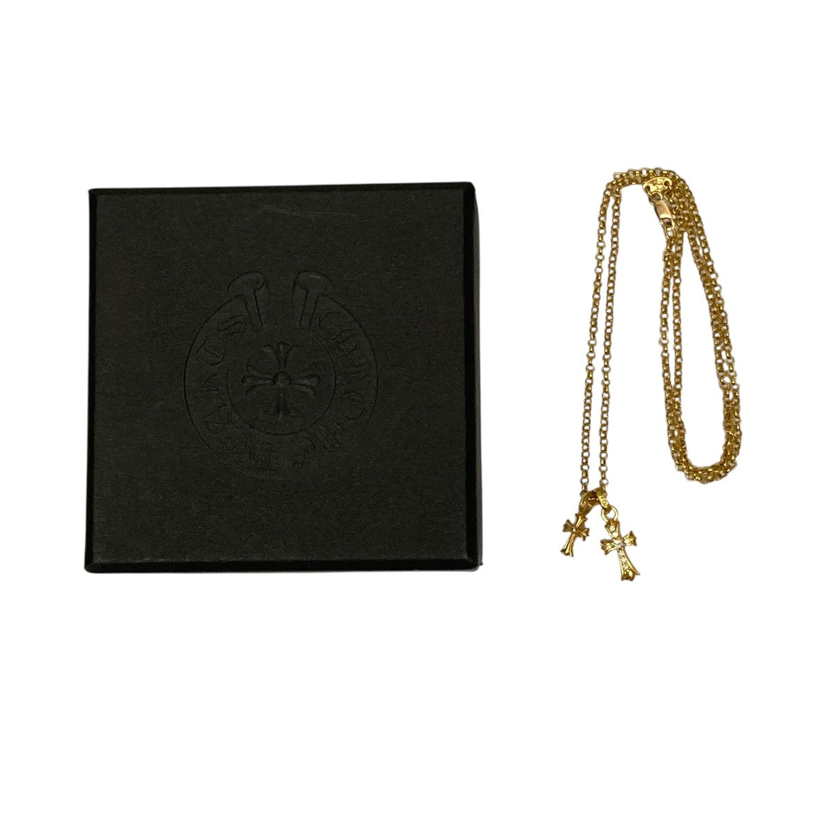 CHROME HEARTS ロールチェーンパヴェダイヤモンドCHクロスベビーファットチャームネックレス 古着・中古-6枚目のアイテム画像
