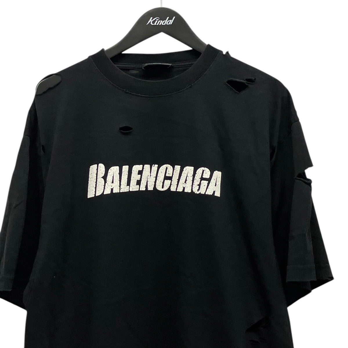 BALENCIAGA デストロイ加工ロゴTシャツ651795 TKVB8 古着・中古-3枚目のアイテム画像