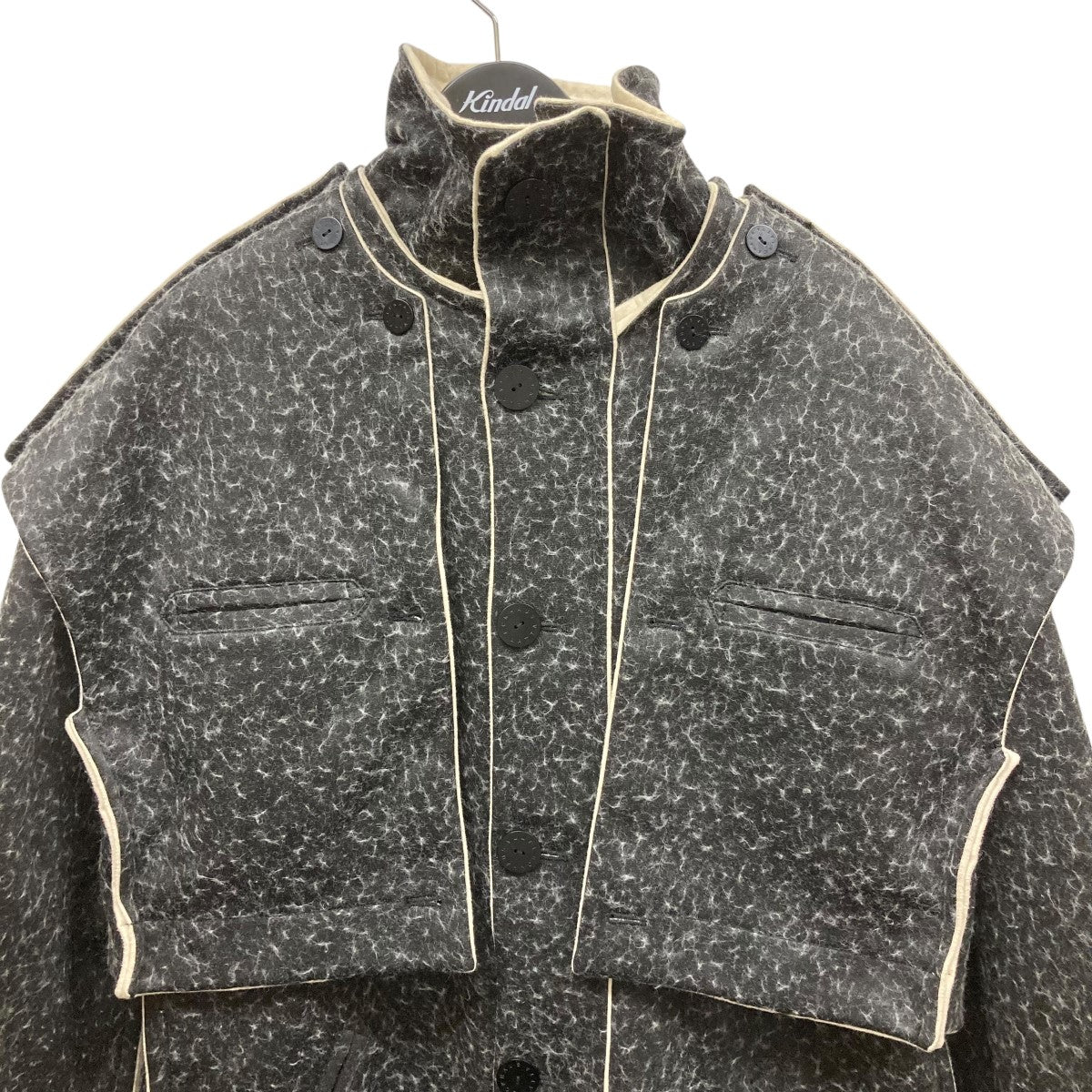 総柄パイピングロングコート5027-EL-AW22-GM