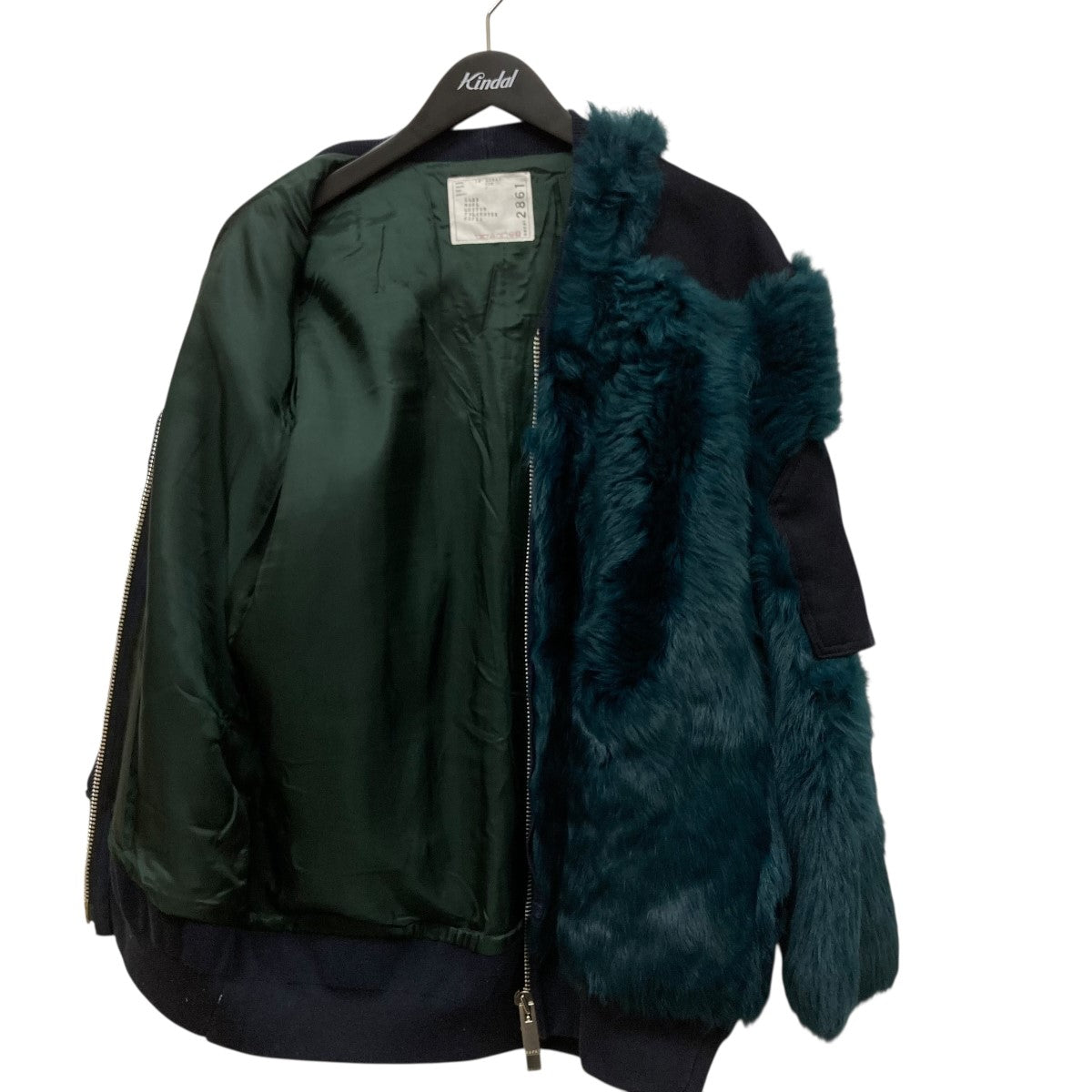 sacai(サカイ) ファーブルゾン16-02861 16-02861 グリーン×ネイビー