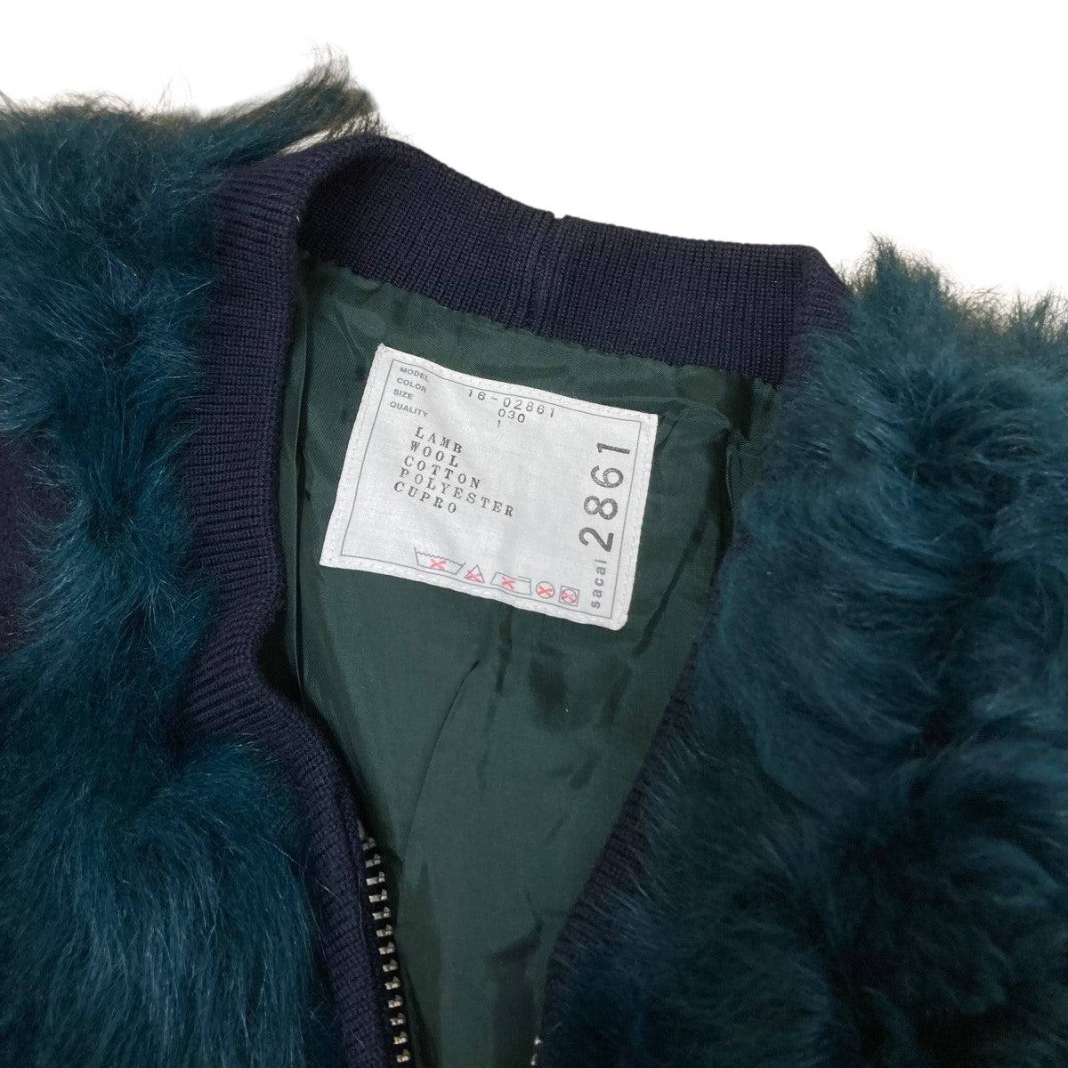 sacai(サカイ) ファーブルゾン16-02861 16-02861 グリーン×ネイビー