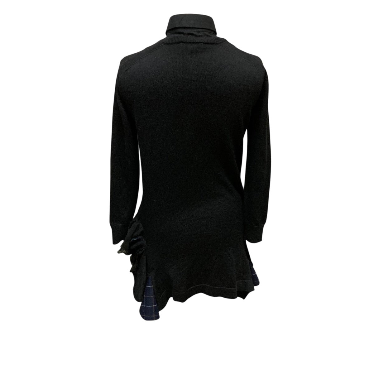 sacai ニットワンピース（ネイビー×ブラック、サイズ1） sacai(サカイ) Wool Knit × Chalk Stripe Dress ニットドッキング