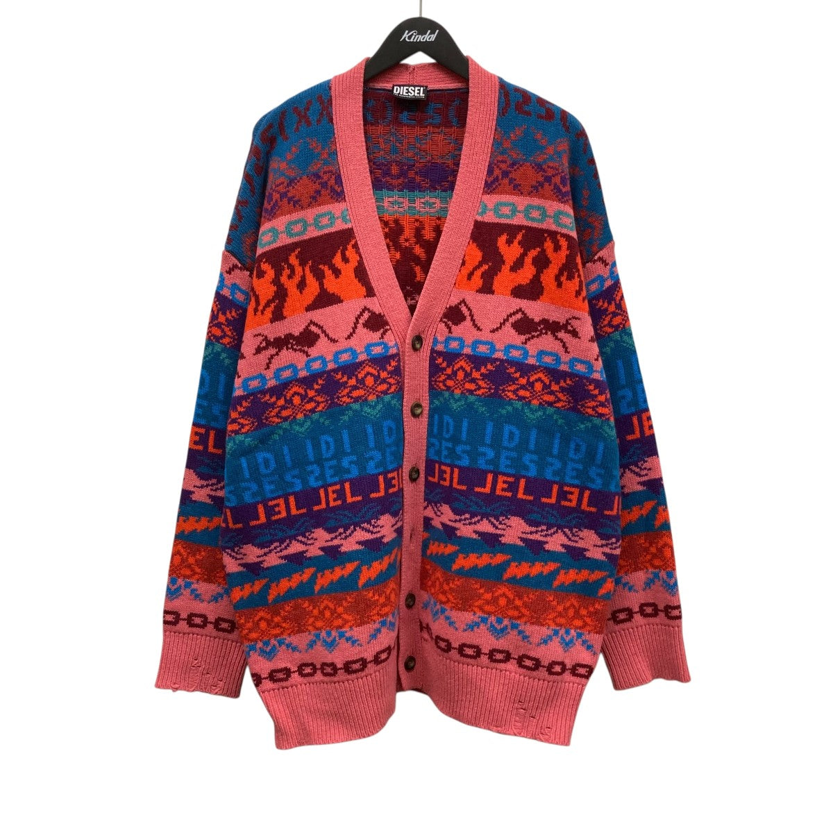 DIESEL(ディーゼル) 総柄ニットカーディガン0DFAX 0DFAX ピンク サイズ