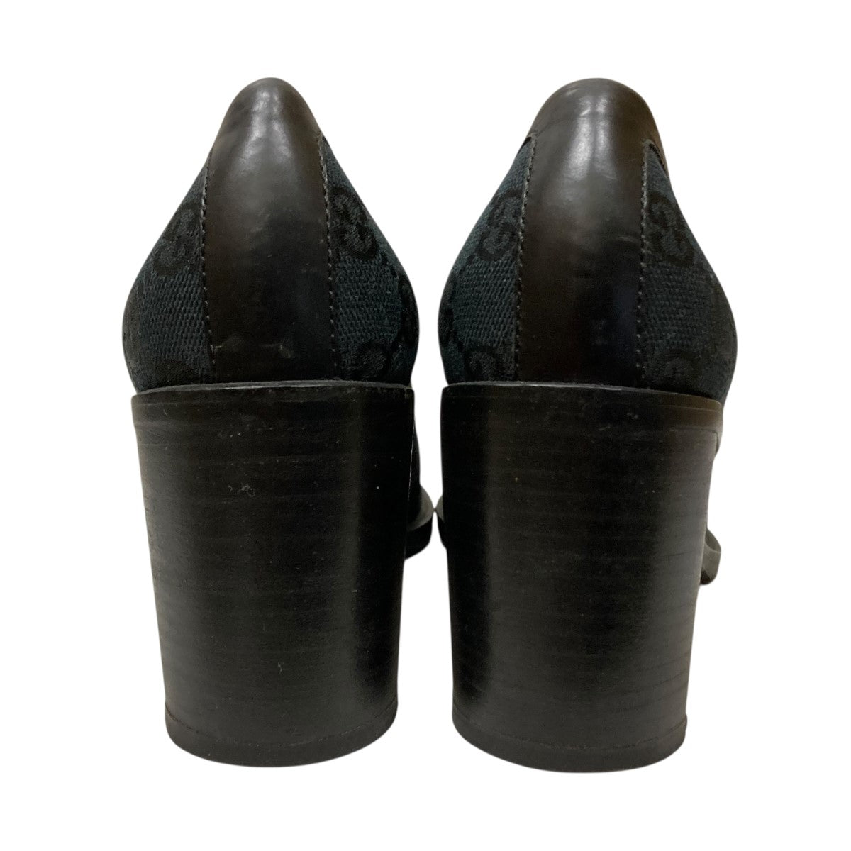 GUCCI(グッチ) GGキャンバスチャンキーヒールパンプス100 1118