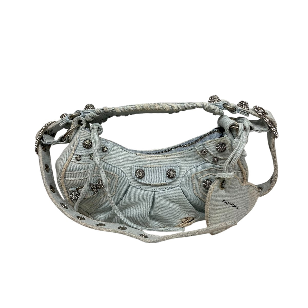 バレンシアガ   LE CAGOLE 671309 ルカゴールレザースタッズショルダーバッグ 中古 SB01 BALENCIAGA(バレンシアガ) Le Cagoleルカゴールデニムショルダーバッグ