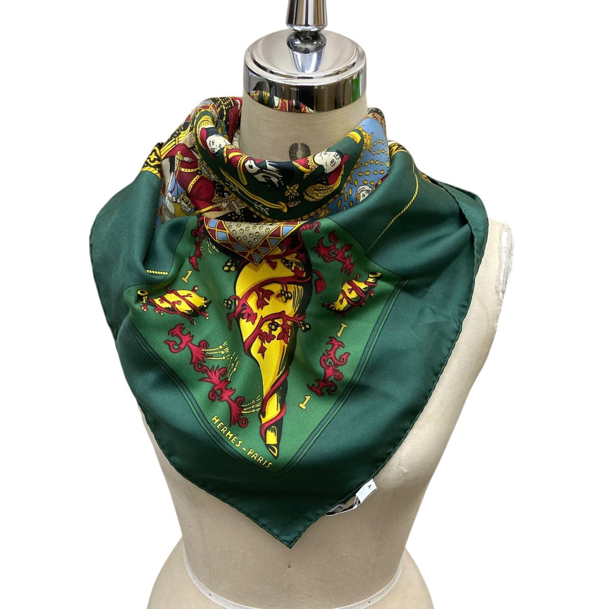 HERMES(エルメス) カレ90 LE TAROTシルクスカーフ グリーン サイズ ONE