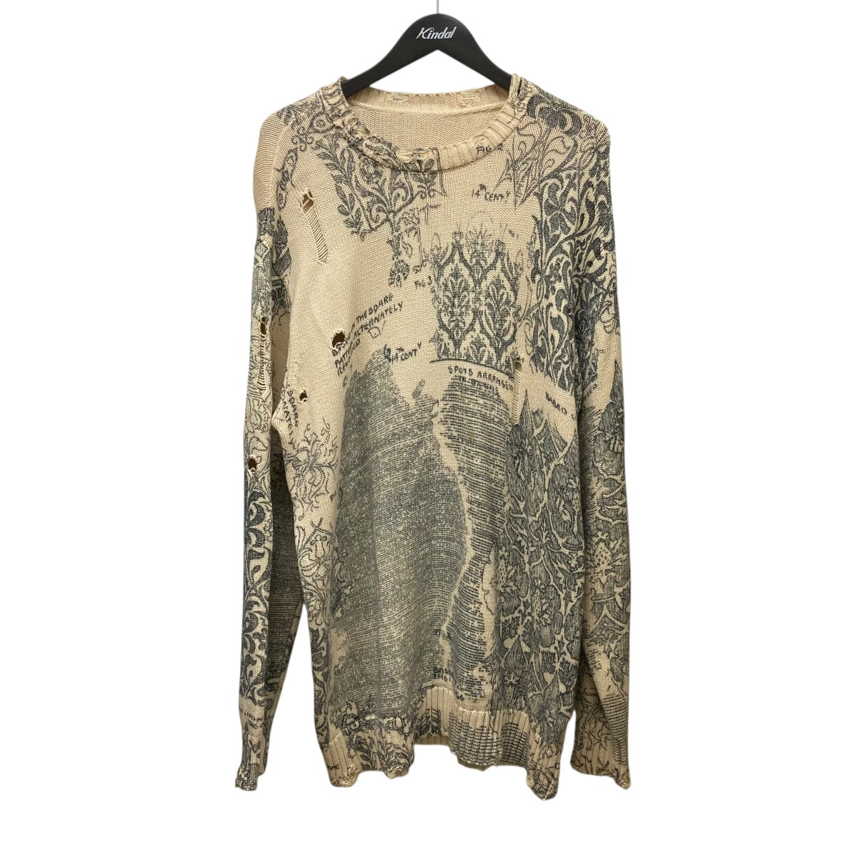 AMERI(アメリ) UND VINTAGE LIKE HANDWRITING OVER KNITダメージ加工