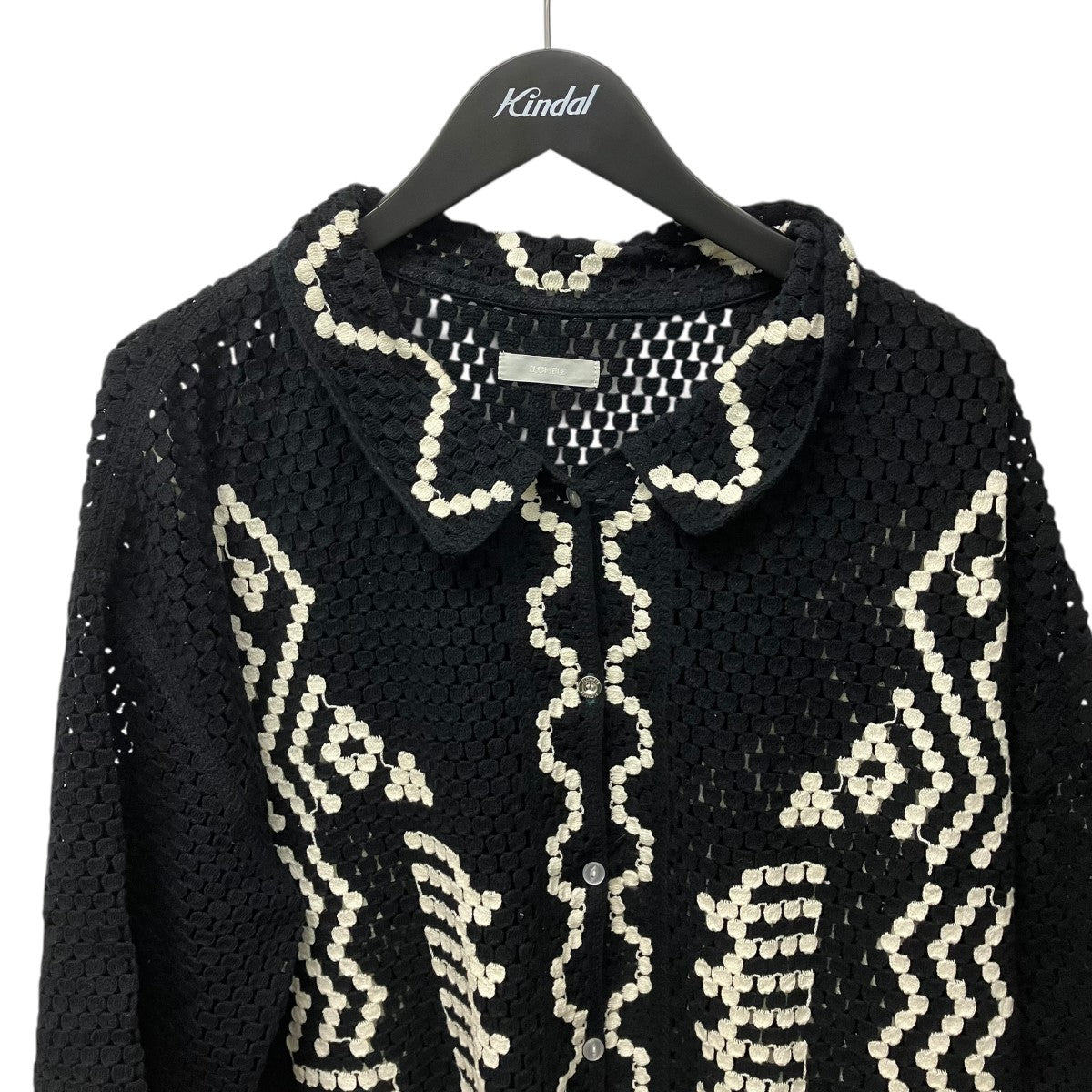 ELCHELE ETHNIC KNIT OPEN COLLAR SHIRTジャガードニットシャツ7225101210260 古着・中古-3枚目のアイテム画像