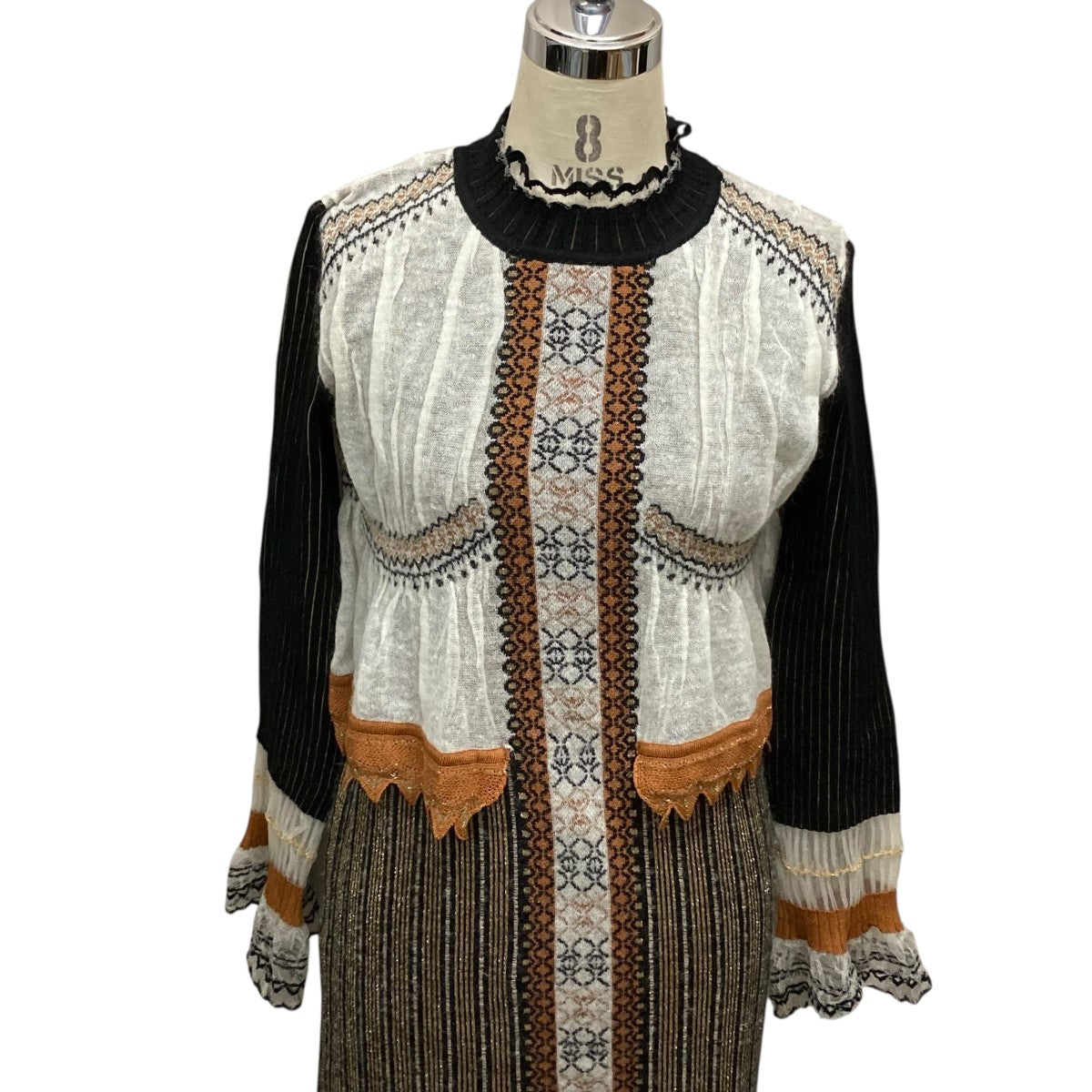 mame kurogouchi(マメクロゴウチ) 総柄ニットワンピースMM20FW-KN023