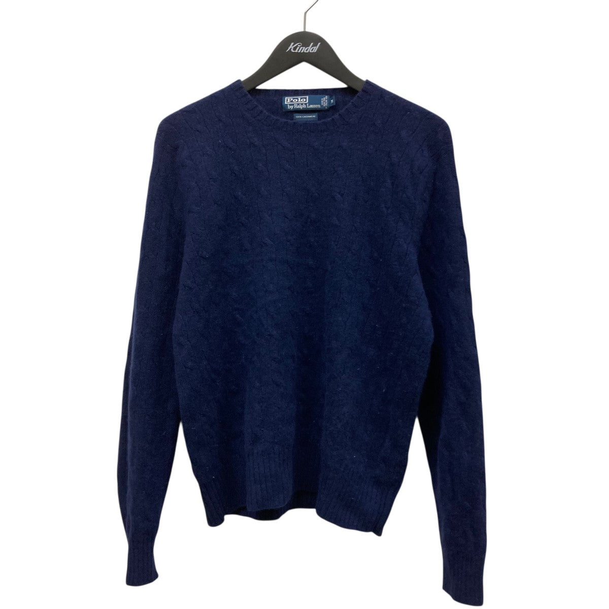 ケーブル柄クルーネックカシミヤニット