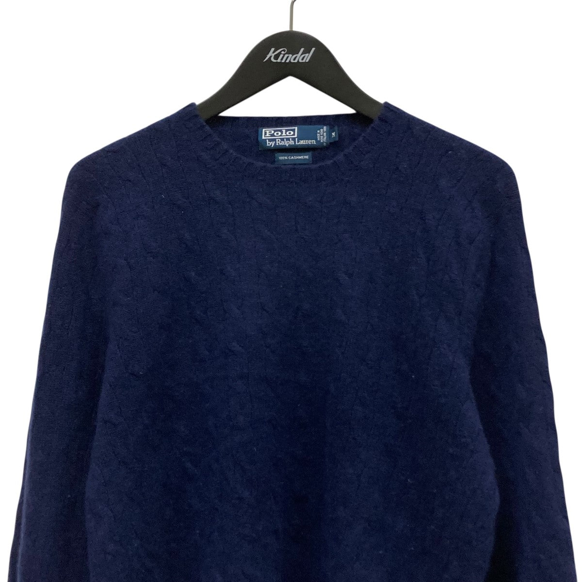 ケーブル柄クルーネックカシミヤニット