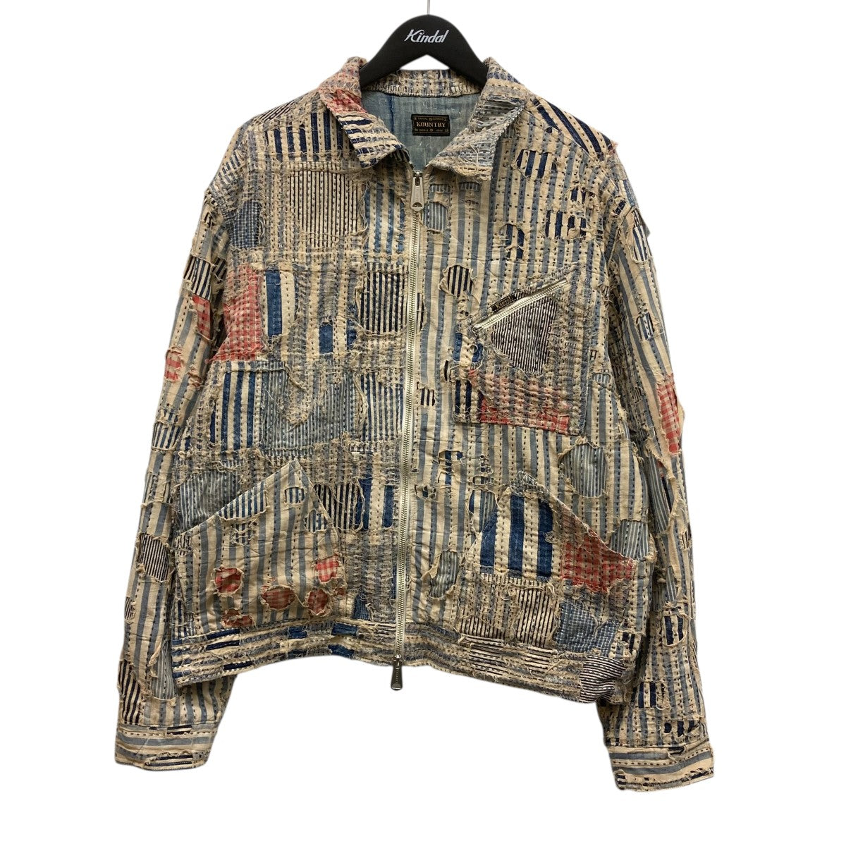 KAPITAL(キャピタル) 25SSリバティ ボロ パッチワーク ジップアップ