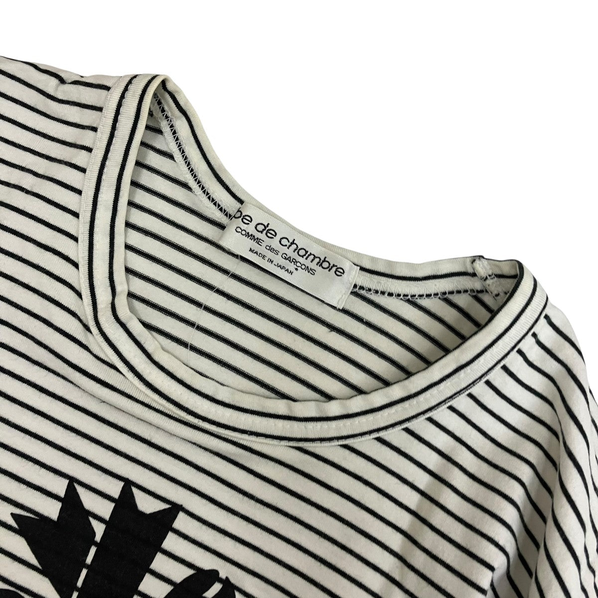 ROBE DE CHAMBRE COMME DES GARCONS 02SSリボンプリントボーダーTシャツRE-T023 古着・中古-5枚目のアイテム画像