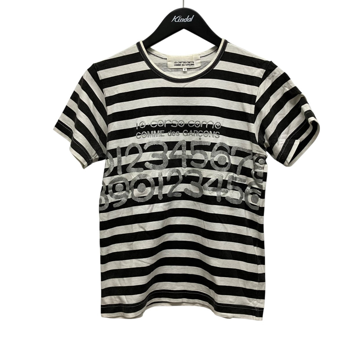 10 corso como×COMME des GARCONS 07SSプリントボーダーTシャツSR-T901 古着・中古-1枚目のアイテム画像