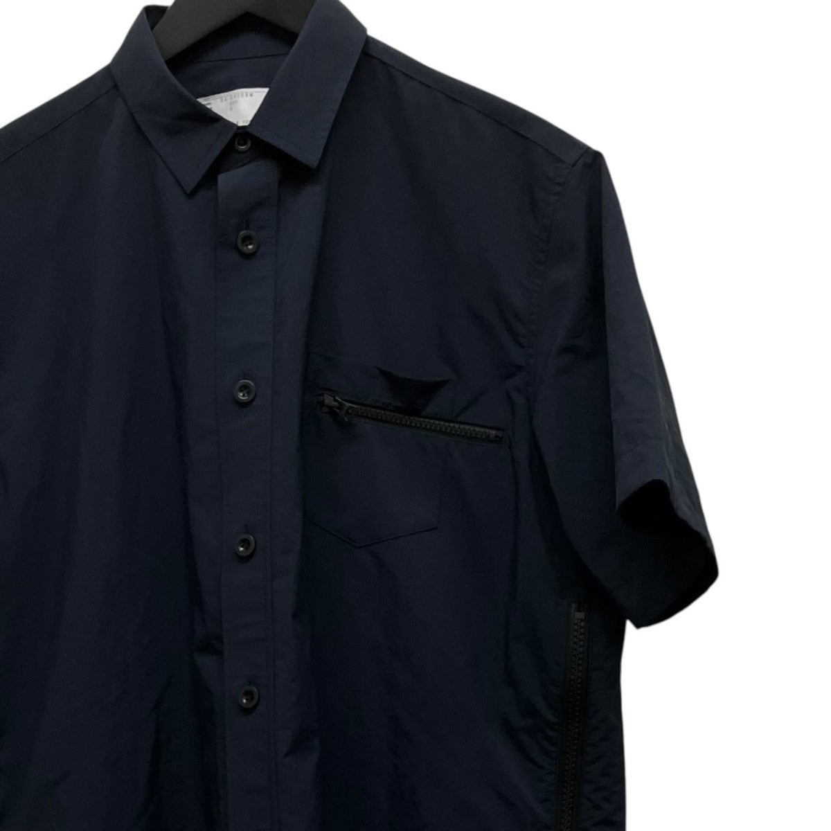 sacai(サカイ) 24SSMatte Taffeta Shirtサイドジップ半袖シャツ24