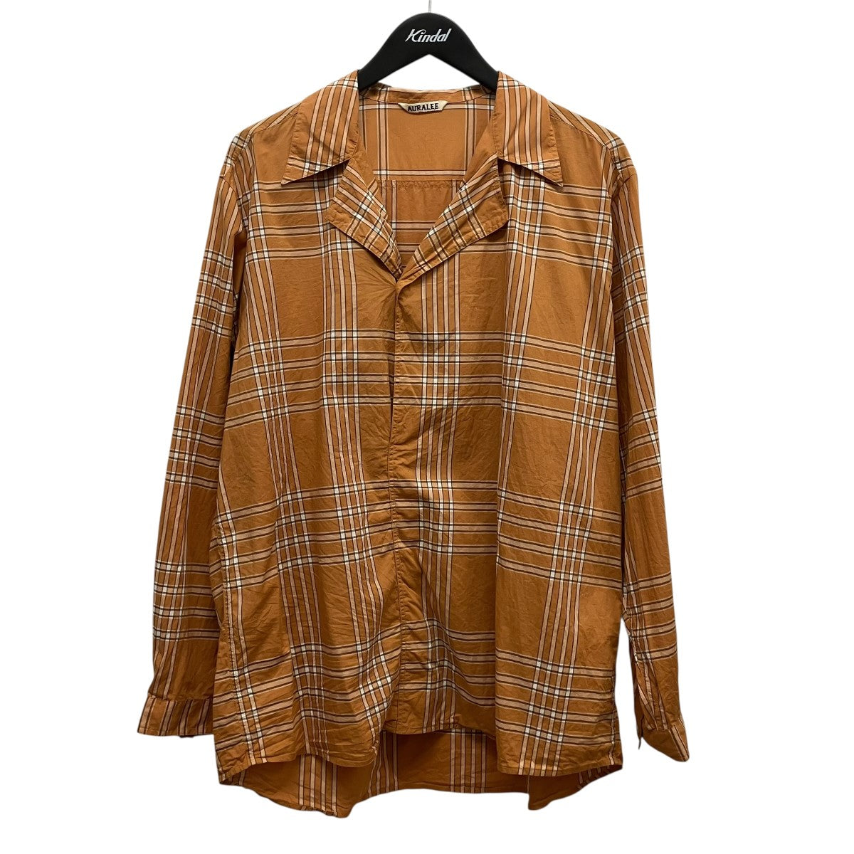 AURALEE 25SSWASHED FINX TYPEWRITER CHECK P O SHIRTチェックシャツA25SS02TC 古着・中古-1枚目のアイテム画像