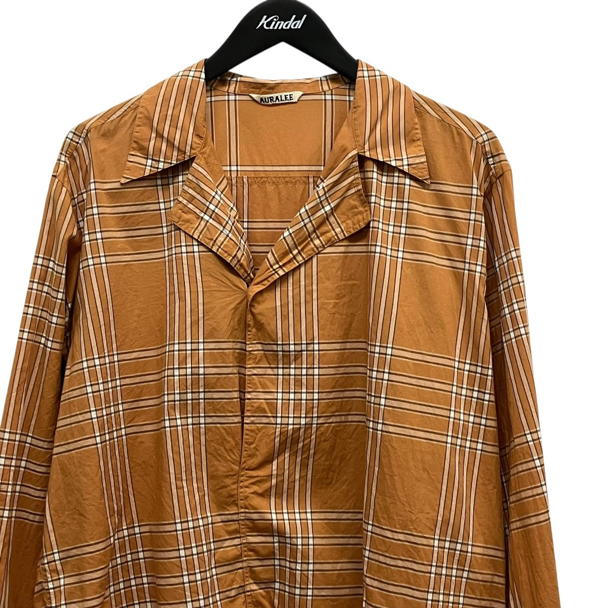 AURALEE 25SSWASHED FINX TYPEWRITER CHECK P O SHIRTチェックシャツA25SS02TC 古着・中古-3枚目のアイテム画像