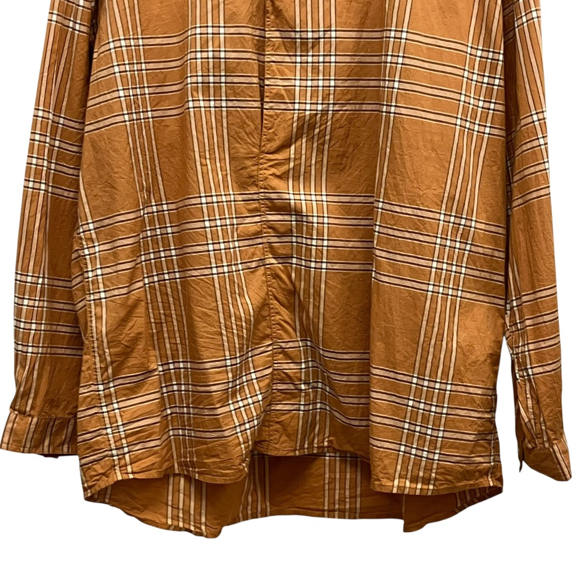 AURALEE 25SSWASHED FINX TYPEWRITER CHECK P O SHIRTチェックシャツA25SS02TC 古着・中古-4枚目のアイテム画像