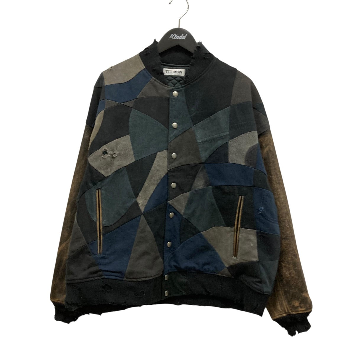 Vintage Handwork Stadium Jacketレザースリーブ切替スタジャンTTT-2022AW-JK04