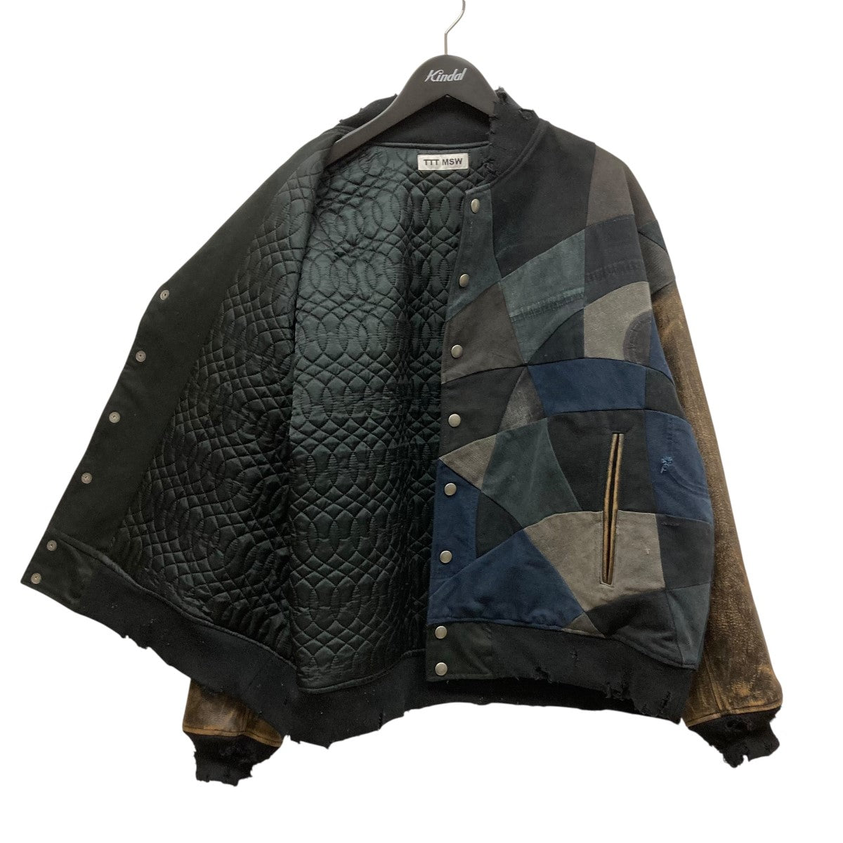 Vintage Handwork Stadium Jacketレザースリーブ切替スタジャンTTT-2022AW-JK04