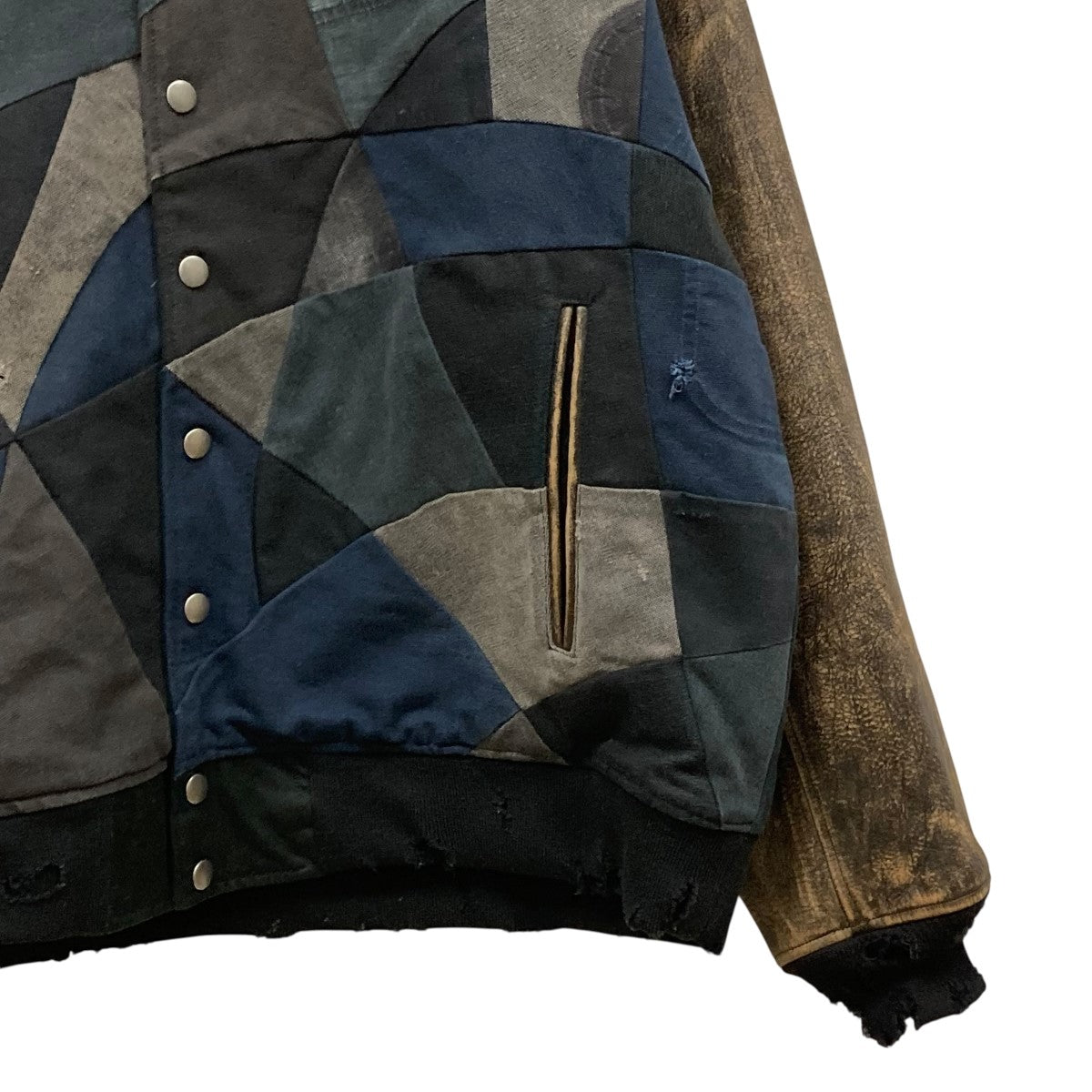 Vintage Handwork Stadium Jacketレザースリーブ切替スタジャンTTT-2022AW-JK04
