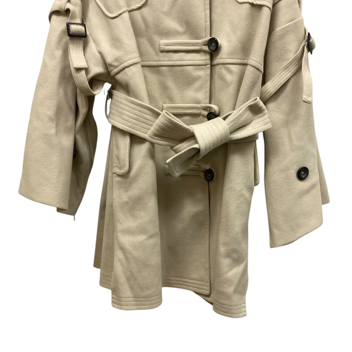 various deformation jersey melton midi poncho coatポンチョダッフルコート2322-OU-03