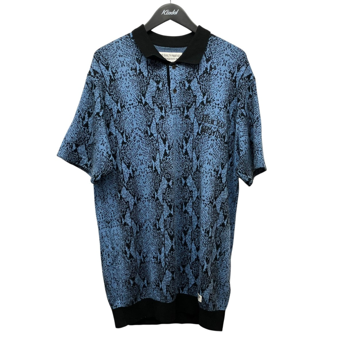 WACKO MARIA PYTHON JACQUARD KNIT POLO SHIRTパイソンジャガードニットポロシャツ 古着・中古-1枚目のアイテム画像