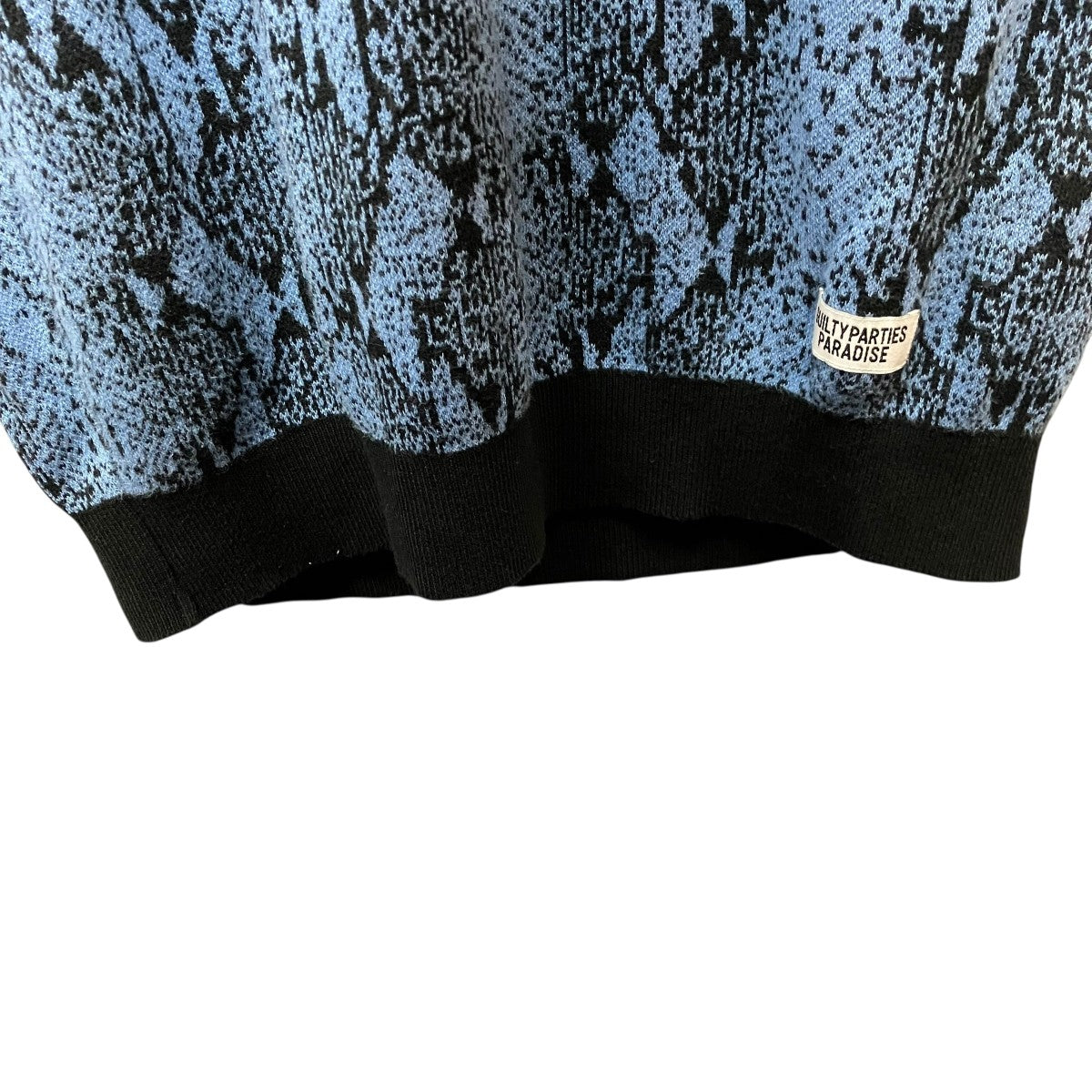 WACKO MARIA PYTHON JACQUARD KNIT POLO SHIRTパイソンジャガードニットポロシャツ 古着・中古-4枚目のアイテム画像