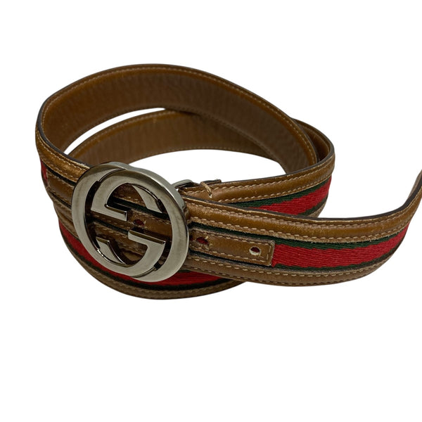 GUCCI(グッチ) シェリーラインダブルGロゴベルト ブラウン サイズ 85