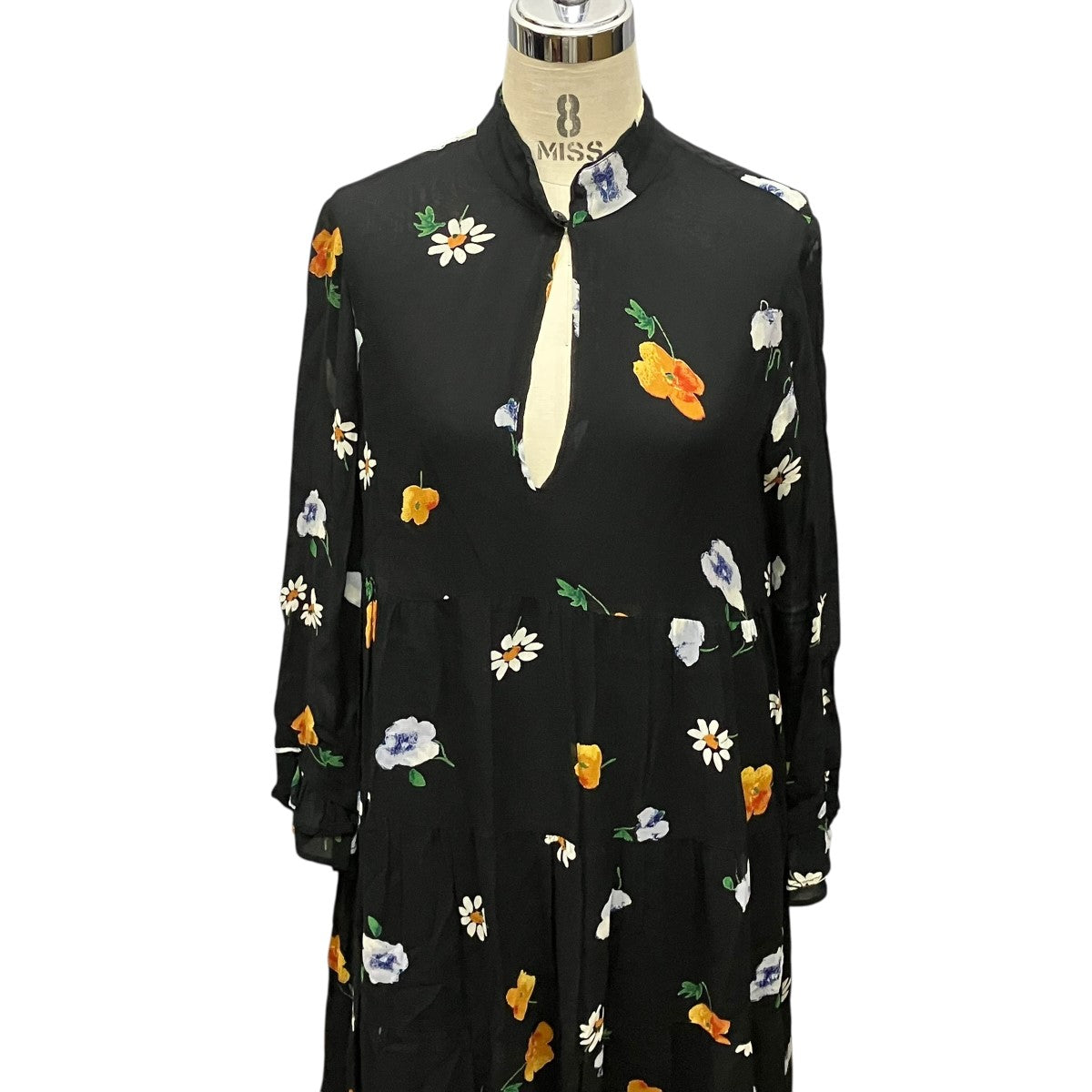 Ganni 花柄フレアワンピース 古着・中古-4枚目のアイテム画像