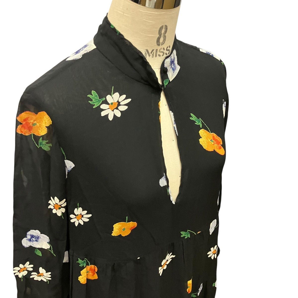 Ganni 花柄フレアワンピース 古着・中古-6枚目のアイテム画像