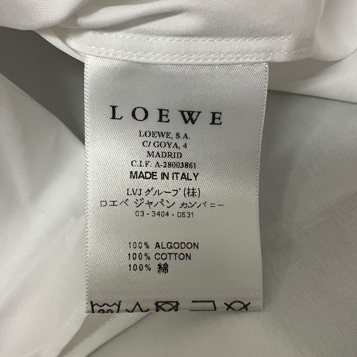 LOEWE 24SSCAMISA CLASSIC BLANCO長袖シャツU215961UNI 古着・中古-6枚目のアイテム画像