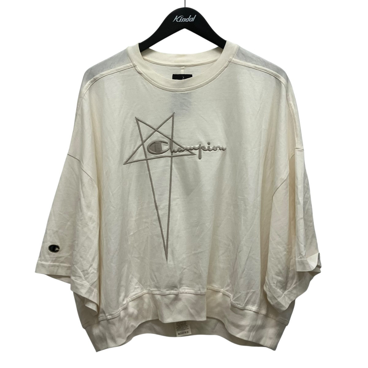 RICK OWENS×Champion Tommy Tロゴ刺しゅう半袖カットソーCM02C9404-CHJEG 古着・中古-1枚目のアイテム画像