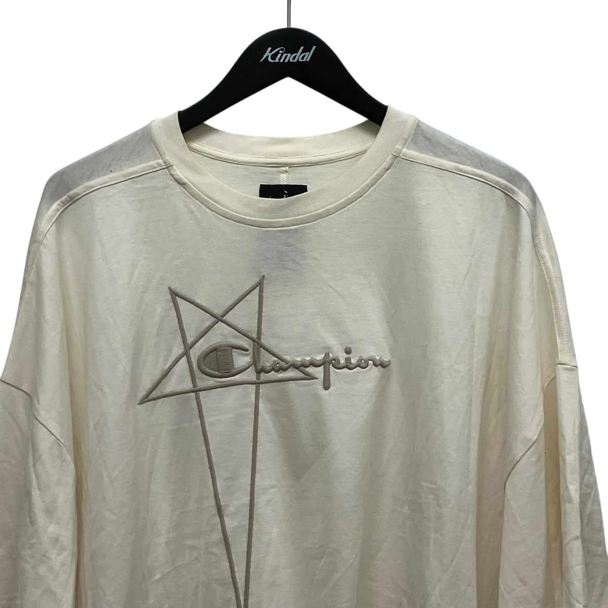 RICK OWENS×Champion Tommy Tロゴ刺しゅう半袖カットソーCM02C9404-CHJEG 古着・中古-3枚目のアイテム画像