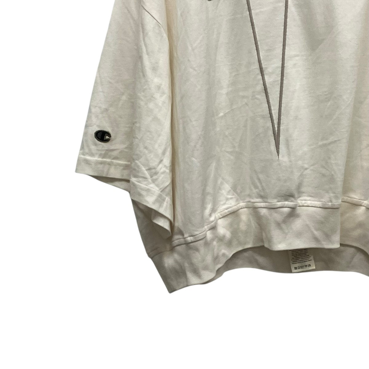 RICK OWENS×Champion Tommy Tロゴ刺しゅう半袖カットソーCM02C9404-CHJEG 古着・中古-4枚目のアイテム画像