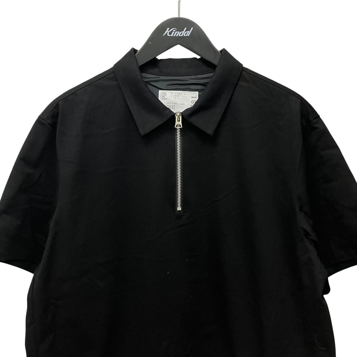 sacai 25SSハーフジップシャツ25-03691M 古着・中古-3枚目のアイテム画像