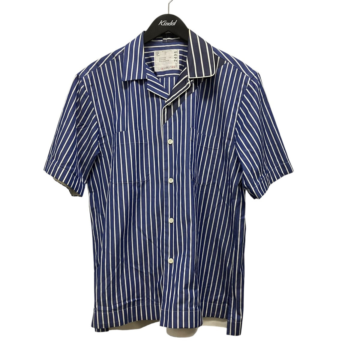 sacai 半袖ストライプシャツ21-02495M 古着・中古-1枚目のアイテム画像