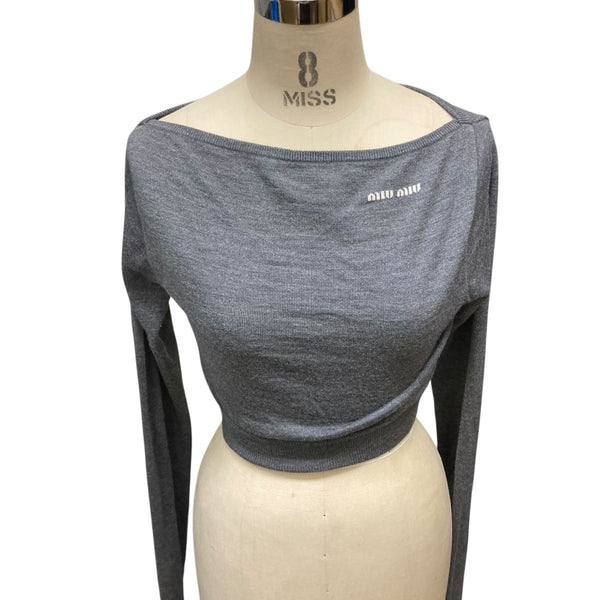 MIU MIU(ミュウミュウ) クロップド2WAYニットMMLB07 MMLB07 グレー
