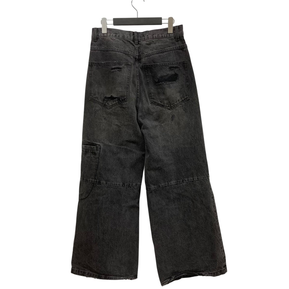 GRUNGE WIDE DENIM PANTSクラッシュ加工デニムパンツBR24AW-P1007