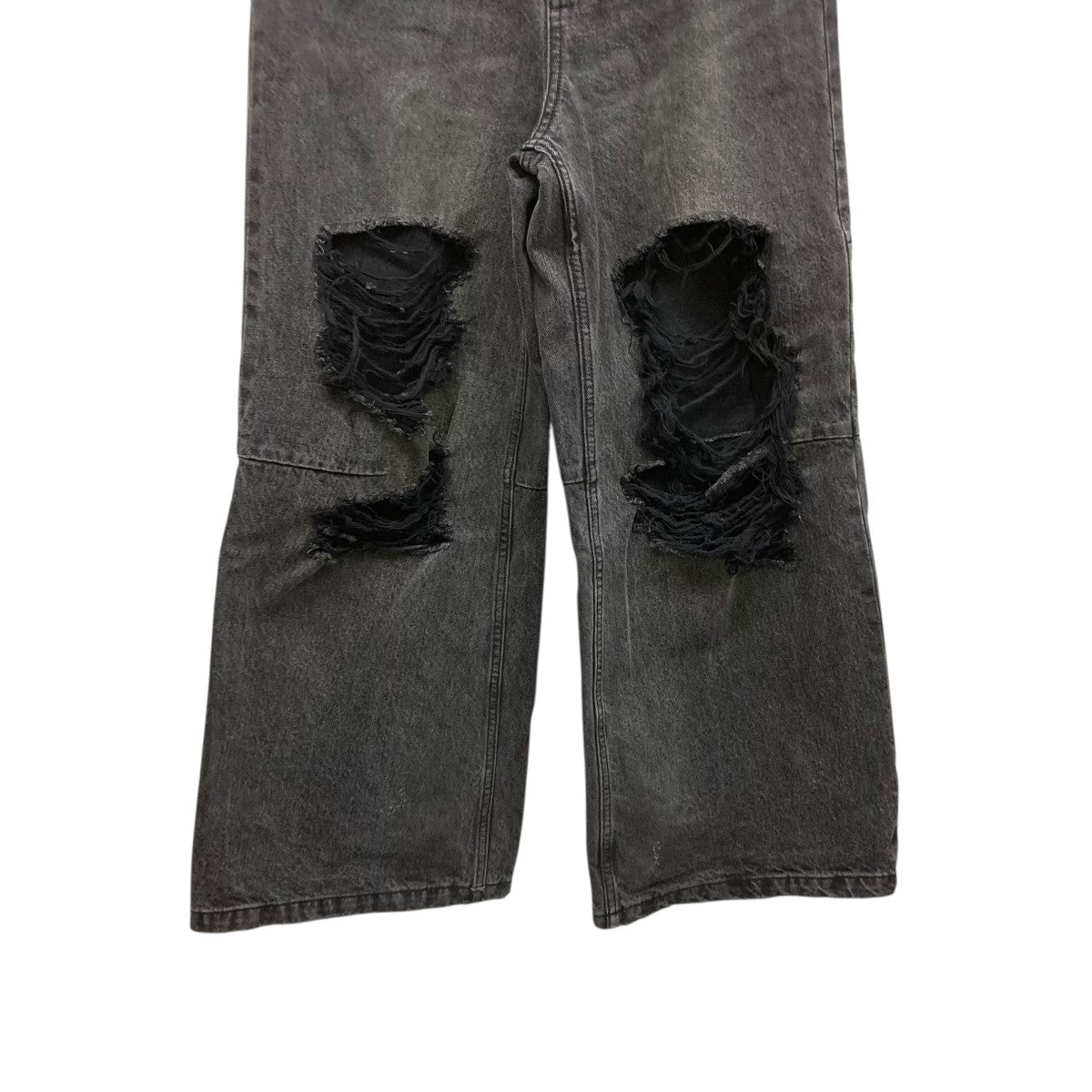GRUNGE WIDE DENIM PANTSクラッシュ加工デニムパンツBR24AW-P1007