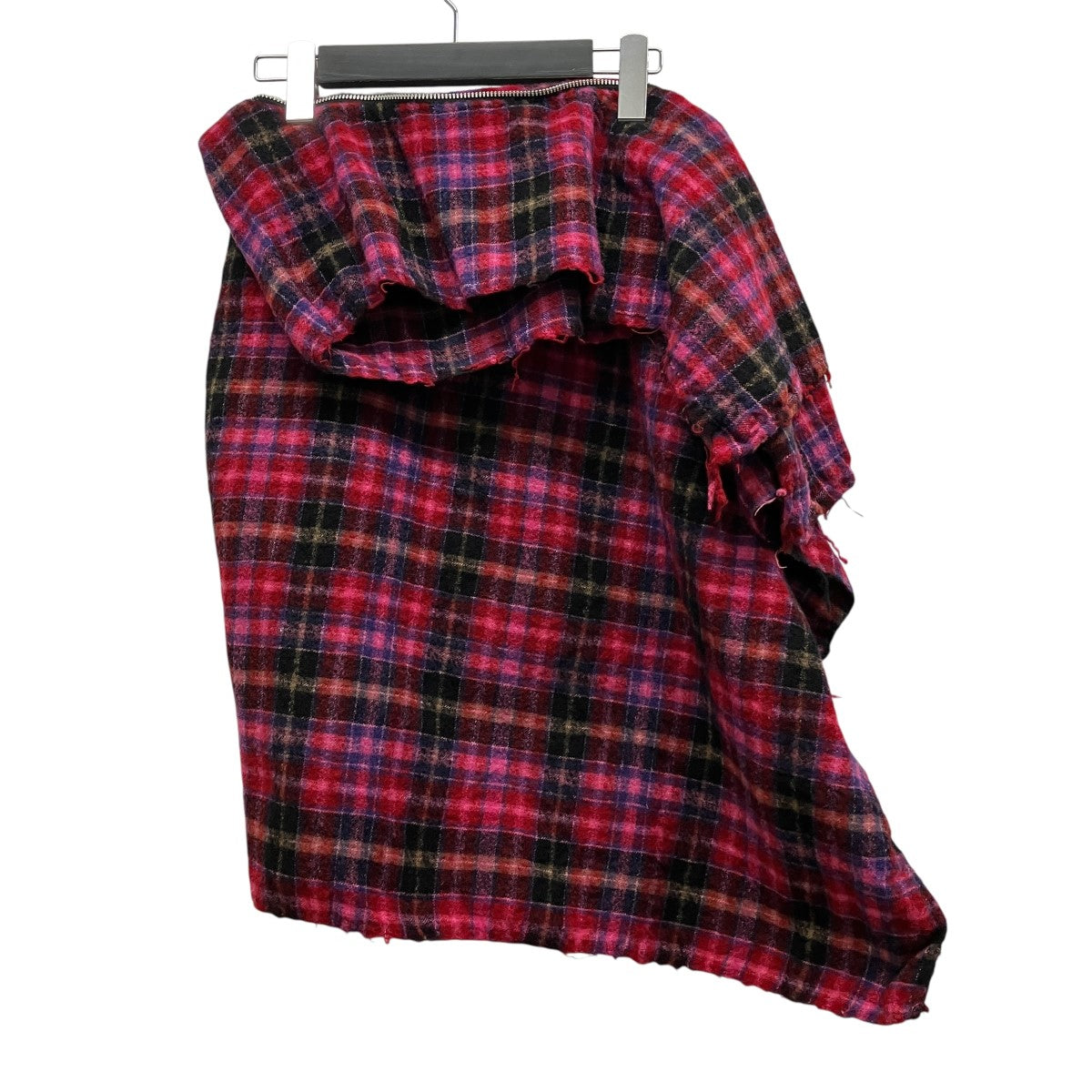 tricot COMME des GARCONS チェック柄変形縮絨チェックスカートTN-S057 古着・中古-2枚目のアイテム画像
