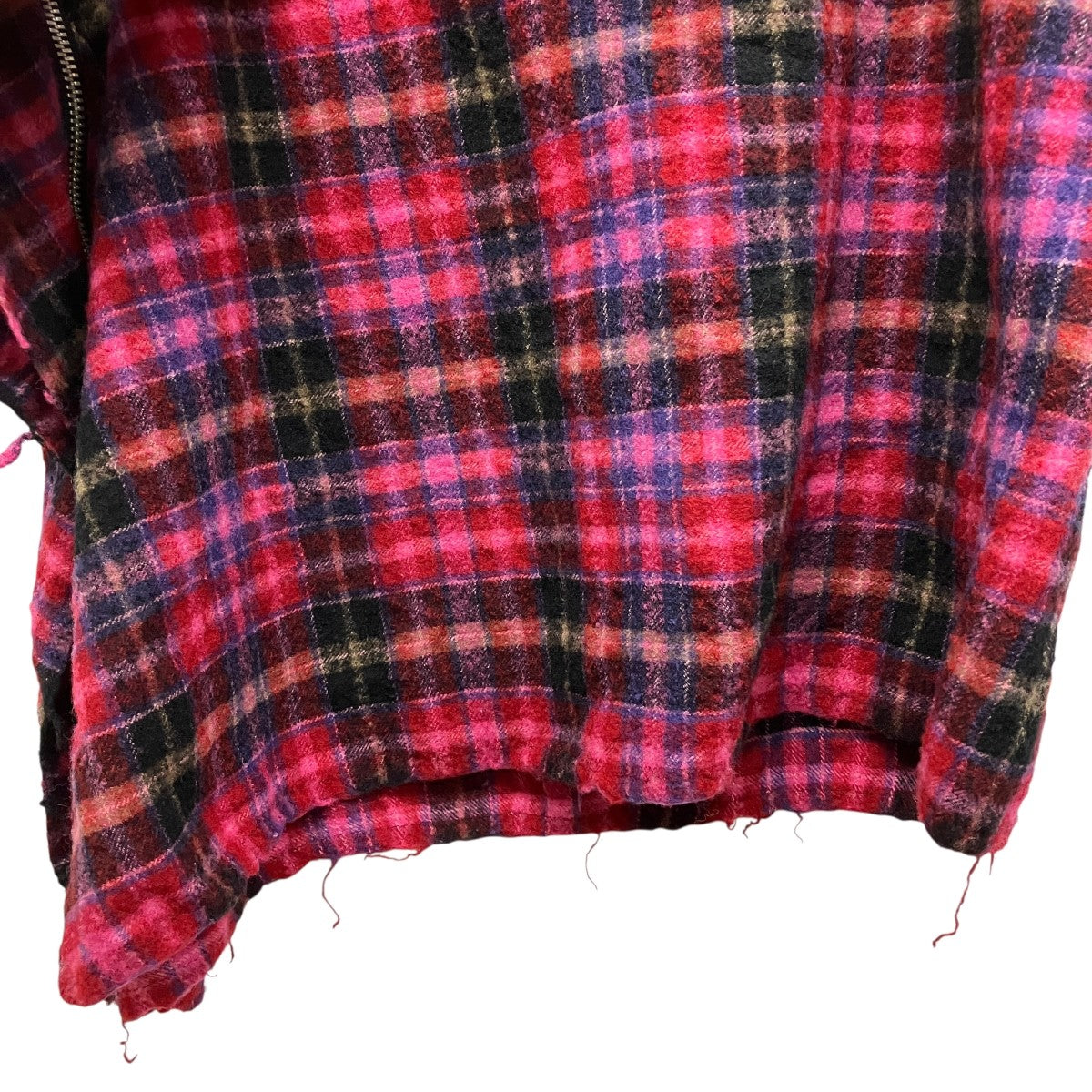 tricot COMME des GARCONS チェック柄変形縮絨チェックスカートTN-S057 古着・中古-4枚目のアイテム画像
