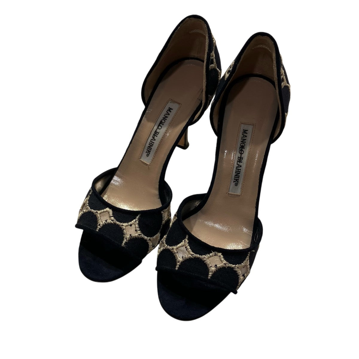 Manolo Blahnik レースヒールパンプス 古着・中古-1枚目のアイテム画像