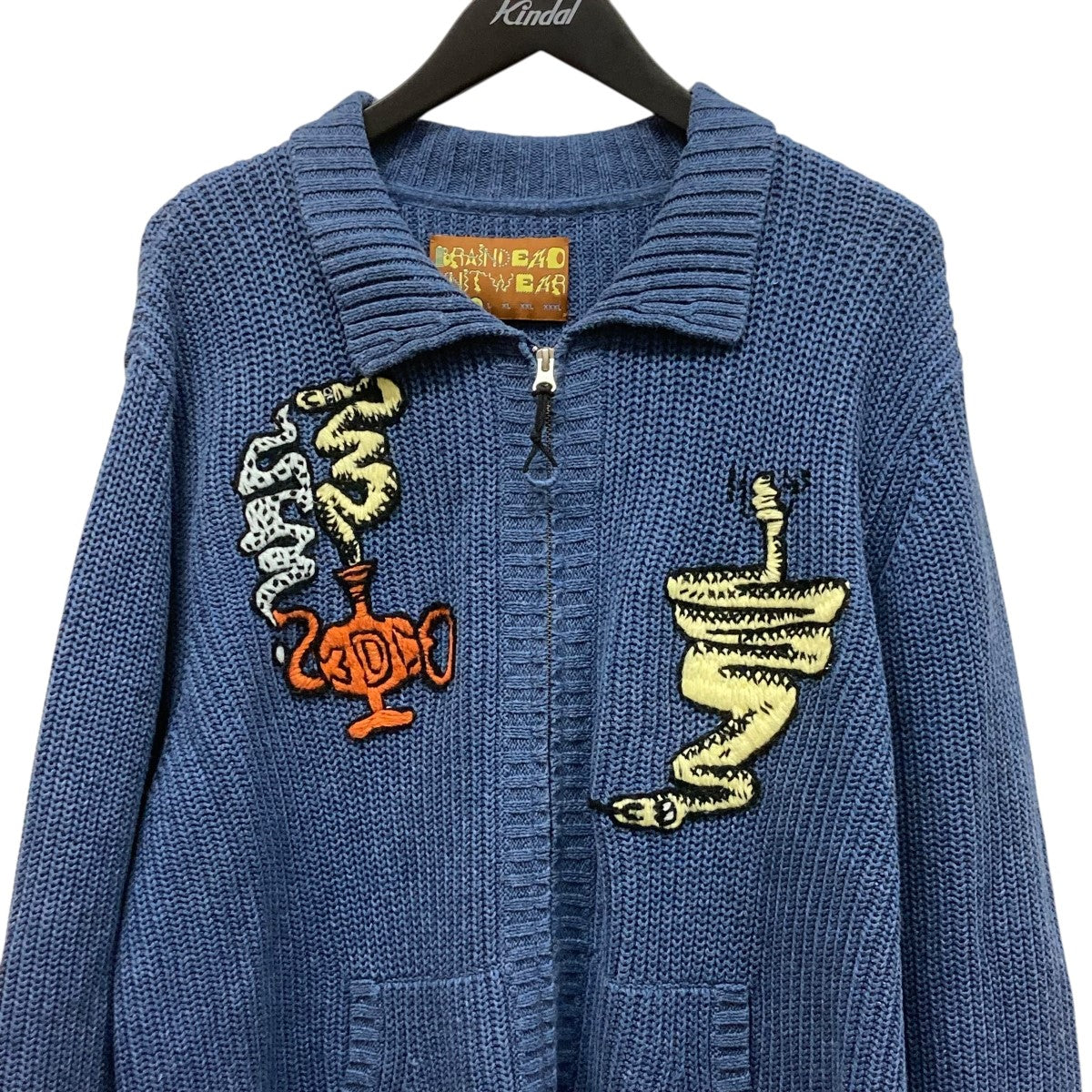 BRAIN DEAD ニットカーディガンSNAKE CHAEMER 古着・中古-3枚目のアイテム画像