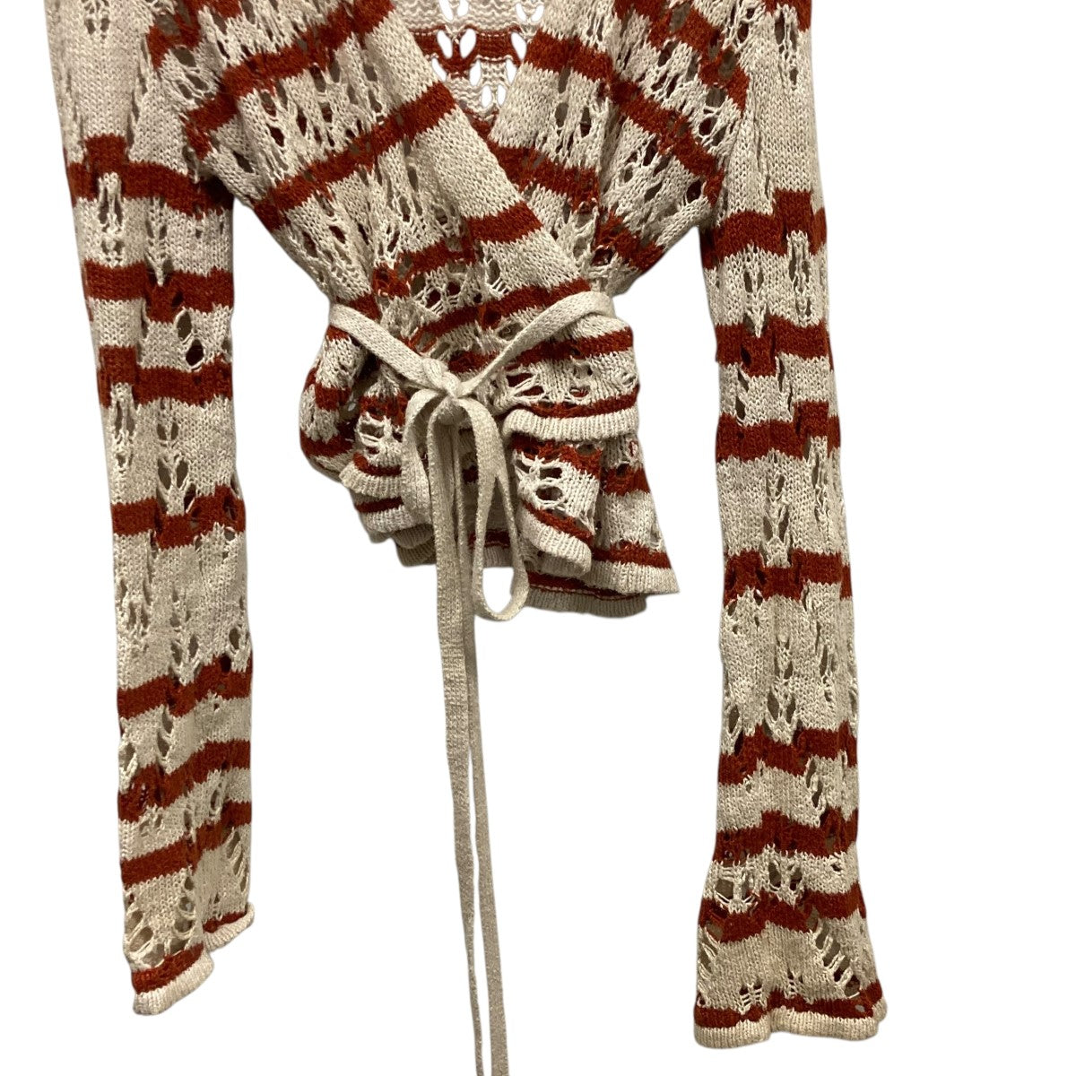 OUR LEGACY ボーダークロシェクロップドカーディガンW2223WZ WRAP KNIT 古着・中古-4枚目のアイテム画像